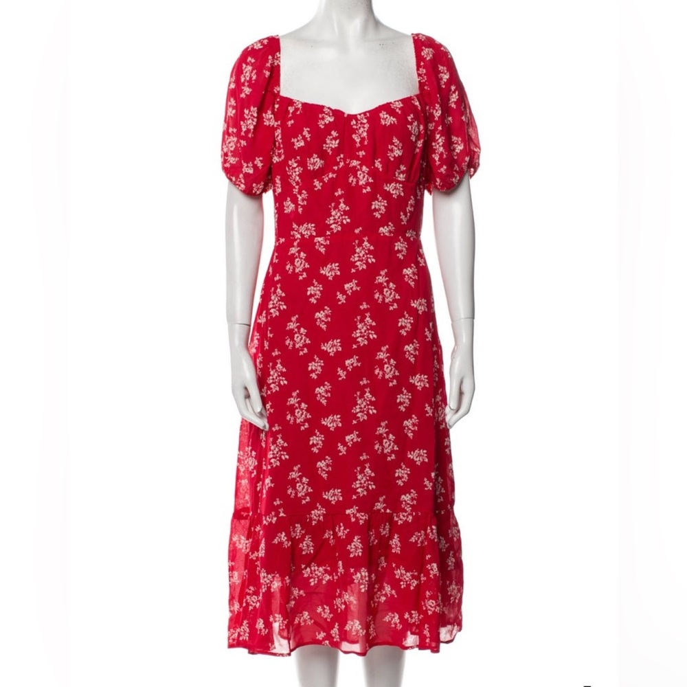EUC Reformation Red Floral Midi Dress size 12